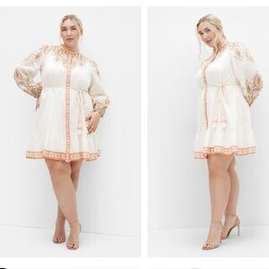 NEW City Chic CHLOE Ivory Paisley MINI Dress